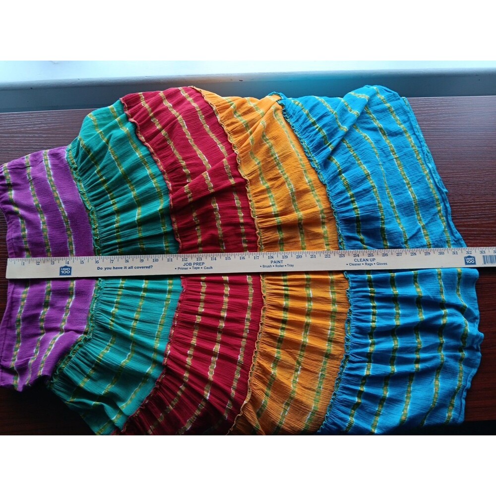 Ralph Lauren Multicolor Tiered Boho Maxi Skirt Petite Medium 100% Cotton EUC - Picture 6 of 6